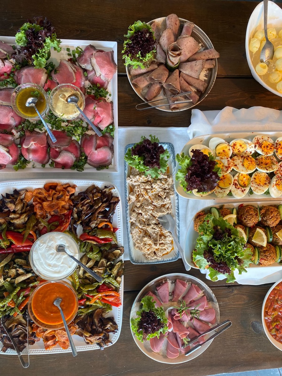 The Sunday Brunch buffet on the sea-facing terrace