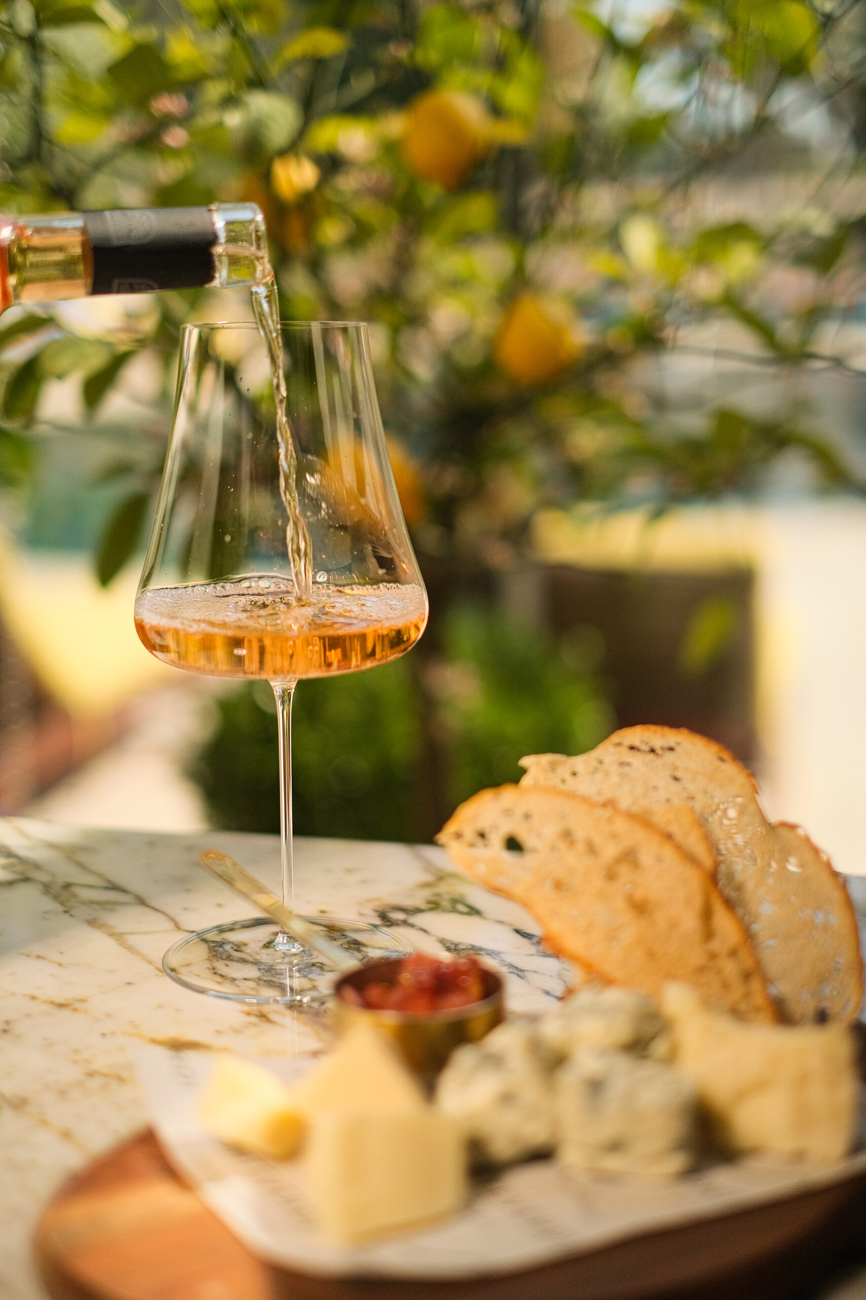 Aegean rosé wine with a cheese selection